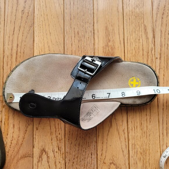 Dr Doc Martens Doria Black Patent Leather Flip Flop Sandal 9 - Picture 12 of 12